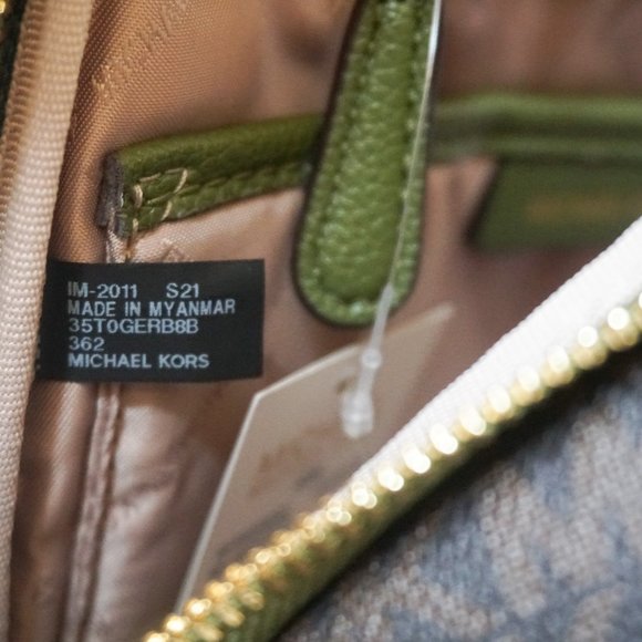 Michael Kors Medium Backpack MK Brown Green - Picture 9 of 11